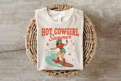 Retro Hot Cowgirl Summer Surfing Graphic Product Image 3
