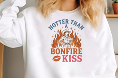 Retro Hotter Than a Bonfire Kiss Cowgirl Design Product Image 2