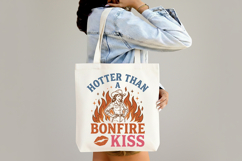 Retro Hotter Than a Bonfire Kiss Cowgirl Design Product Image 4