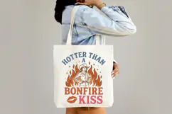 Retro Hotter Than a Bonfire Kiss Cowgirl Design Product Image 4