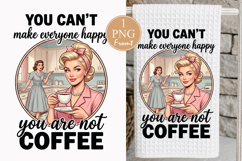 Retro Housewife Coffee Kitchen Towel PNG Product Image 1