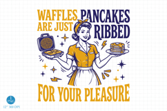 Retro Housewife PNG, Waffles Are Just Pancakes Ribbed PNG Product Image 1