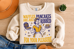 Retro Housewife PNG, Waffles Are Just Pancakes Ribbed PNG Product Image 4