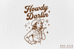 Retro Howdy Darlin' Cowgirl Design Product Image 1