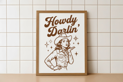 Retro Howdy Darlin' Cowgirl Design Product Image 5