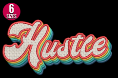 Retro Hustle Text Machine Embroidery Design - 6 sizes Product Image 2