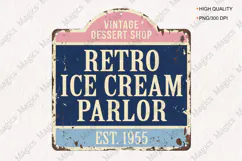Retro Ice Cream Parlor Sign PNG, Vintage Dessert Shop Product Image 1