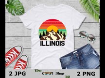 Retro Illinois Vintage Sublimation Png, Illinois Sunset Png Product Image 3