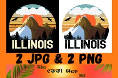 Retro Illinois Vintage Sublimation Png, Illinois Sunset Png Product Image 1