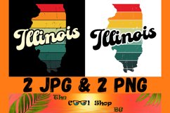 Retro Illinois Vintage Sublimation Png, Illinois Sunset Png Product Image 1