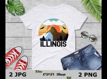 Retro Illinois Vintage Sublimation Png, Illinois Sunset Png Product Image 3