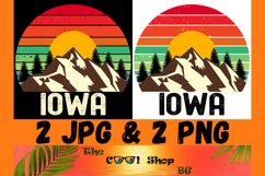 Retro Iowa Vintage Sublimation Png, Iowa Sunset Png Design Product Image 1