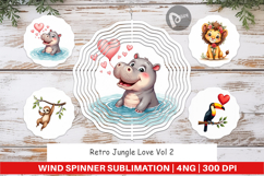 Jungle Love Valentine Wind Spinner Product Image 1
