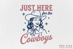 Retro Just Here for the Cowboys Design Product Image 1