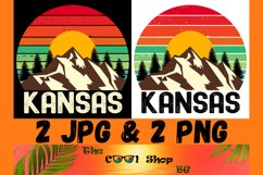 Retro Kansas Vintage Sublimation Png, Kansas Sunset Png Product Image 1
