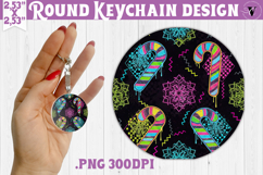 Vintage vibe Round keychain | 90s graffiti style christmas Product Image 1