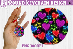 Vintage vibe Round keychain | 90s graffiti style and neon Product Image 1