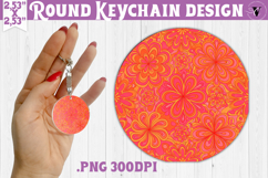 Vintage vibe Round keychain | Retro psychedelic pattern Product Image 1