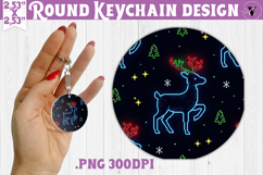 Vintage vibe Round keychain | 90s graffiti style christmas Product Image 1