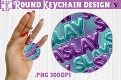 Vintage vibe Round keychain | 90s graffiti style and neon Product Image 1