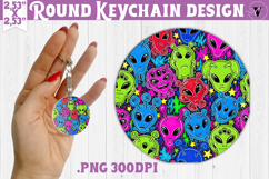 Vintage vibe Round keychain | 90s graffiti style and neon Product Image 1