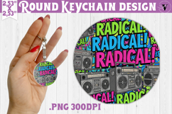 Vintage vibe Round keychain | 90s graffiti style and neon Product Image 1