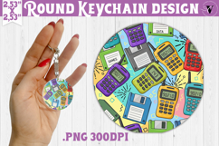 Vintage vibe Round keychain | 90s graffiti style and neon Product Image 1