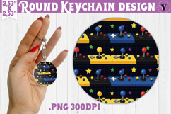 Vintage vibe Round keychain | 90s graffiti style and neon Product Image 1