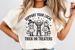 Retro Kids Halloween SVG PNG, Support Local Trick or Treater Product Image 3
