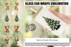 Retro Kitsch Christmas Glass Can Product Image 1