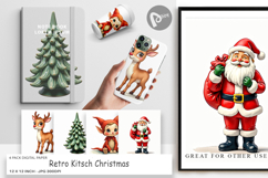 Retro Kitsch Christmas Digital Paper Product Image 1