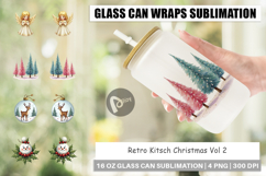 Retro Kitsch Christmas Glass Can Product Image 1
