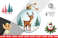 Retro Kitsch Christmas Clipart Product Image 1
