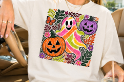 Retro Knitted Halloween Ghost PNG Product Image 2