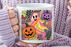 Retro Knitted Halloween Ghost PNG Product Image 5