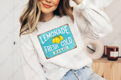Retro Lemonade Fresh Cold Sign PNG, Vintage Summer Drink Product Image 3