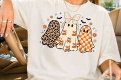 Retro Leopard Ghost PNG, Coquette Halloween Sublimation Product Image 2