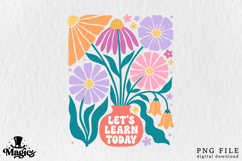 Retro Teacher PNG | Groovy Floral Teacher Sublimation Design Product Image 9