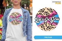 Let's Go Girls on Round Leopard Print, Retro Sublimation Product Image 1