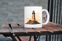 Retro Lighthouse Watercolor Clipart Bundle - 15 Designs Product Image 7