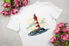 Retro Lighthouse Watercolor Clipart Bundle - 15 Designs Product Image 8