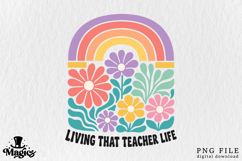 Retro Teacher PNG | Groovy Floral Teacher Sublimation Design Product Image 10