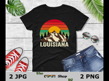 Retro Louisiana Vintage Sublimation Png, Louisiana Sunset Product Image 2