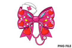 Retro Love Cupid Nurse Valentine PNG Product Image 1