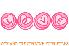 Retro Love Hearts Font Letters Sweets Valentines Typography Product Image 3