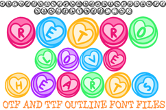 Retro Love Hearts Font Letters Sweets Valentines Typography Lettering ABC by Squeeb Creative