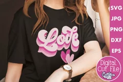 Retro Love Design | Valentine Svg File for Cricut Product Image 1
