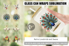 Valentine Lovebirds Glass Can Wrap Product Image 1