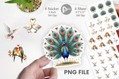 Valentine Lovebirds Sticker Product Image 1