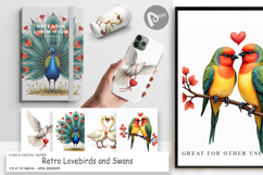 Valentine Lovebirds Digital Paper Product Image 1